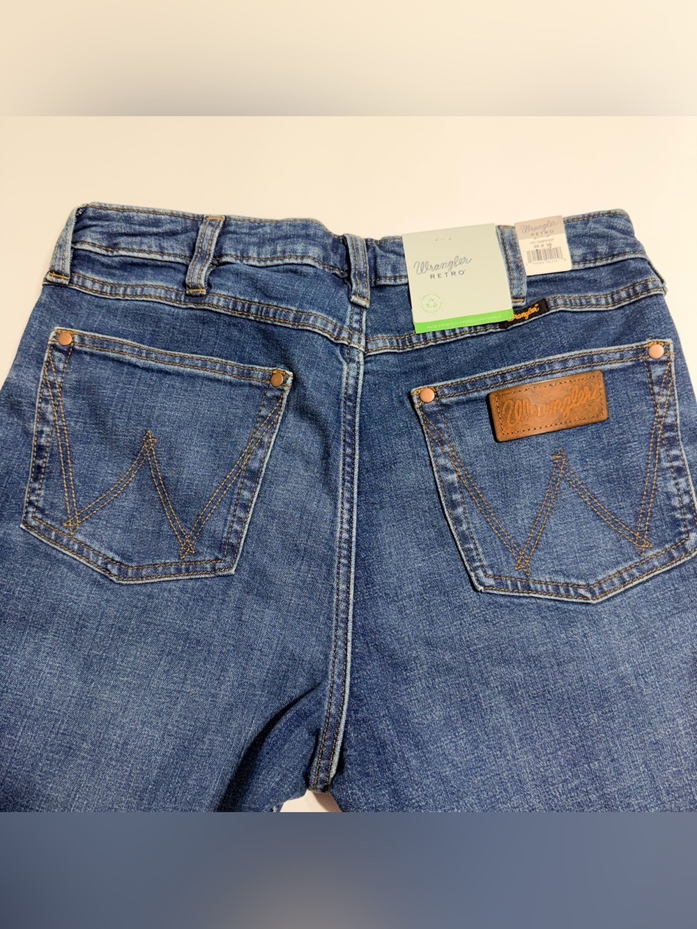 Wrangler Retro Green Jean Trumpet Flare Jeans 30x36 Tall Paige Western NWT - Picture 4 of 16
